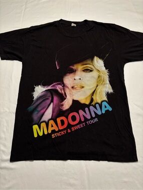 Madonna Sticky & Sweet Tour Black Graphic Tee